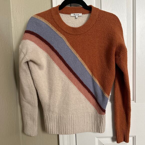 Madewell Striped Lyford Pullover Sweater in Coziest Textured Yarn Small - Picture 3 of 8